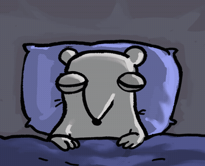 Mouse Lying On Blue Pillow GIF