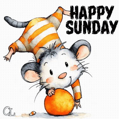 Mouse Saying Happy Sunday GIF