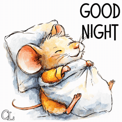 Mouse Sleeping Under Blanket Saying Good Night GIF