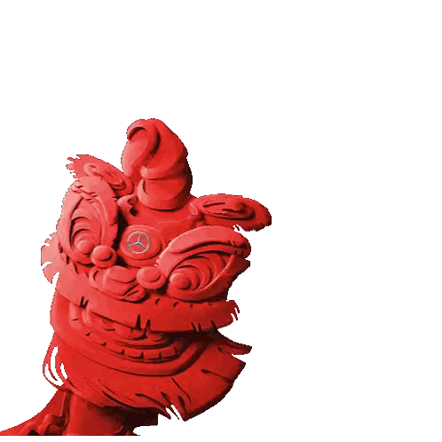 Mouse Statue Holding Scroll With Chinese Writing Sticker