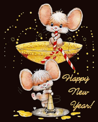 Mouse Wine Cute Happy New Year GIF