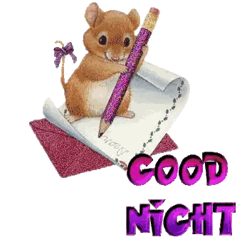 Mouse Writing Good Night Sticker