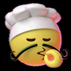 Moustached Chef Kiss Emoji Graphic Design