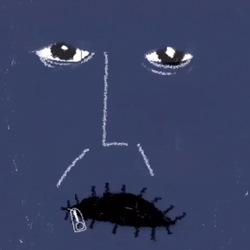 Mouth Shut Animated Face With Zipper Lips GIF