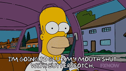 Mouth Shut Homer Simpson Driving GIF