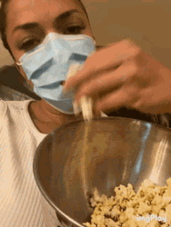 Movie Crazy Woman Eating Popcorn Facemask