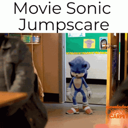  Movie Sonic Meme Jump Scare GIF
