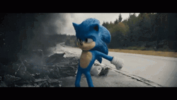 Movie Sonic The Blue Hedgehog Floss Dancing In Road GIF