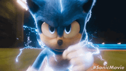Movie Sonic The Hedgehog Running With Lightning GIF