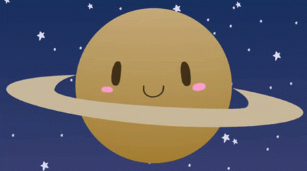 Moving Blushing Happy Saturn GIF