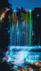 Moving Rainbow Beautiful Waterfall GIF