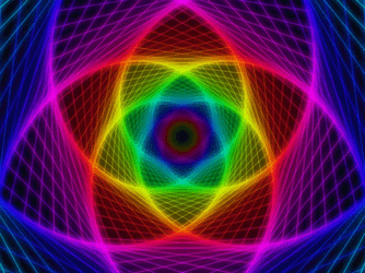 Moving Rainbow Flower Of Life GIF