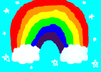 Moving Rainbow Son Among Us GIF