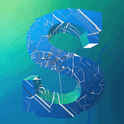 Moving S With Glass Cracks GIF
