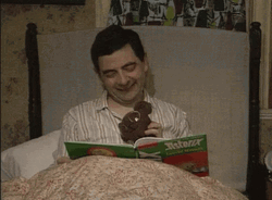 Mr. Bean And Teddy Reading