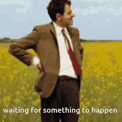 Mr Bean Anxiously Waiting GIF