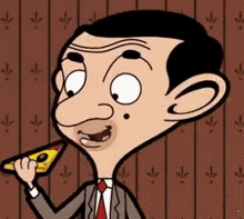 Mr. Bean Eating Pizza