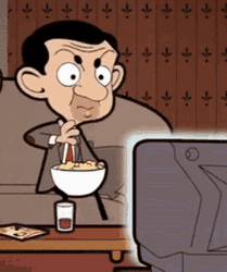 Mr. Bean Eating Popcorn