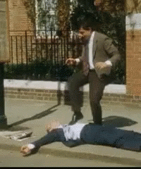 Mr Bean Giving Cpr Through His Feet GIF