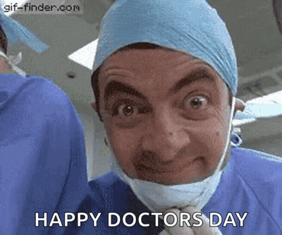 Mr Bean In Surgical Mask And Surgeon Cap GIF
