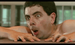 Mr Bean Pool Shivering GIF