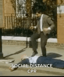 Mr Bean Social Distance Cpr GIF