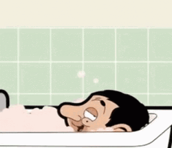 Mr. Bean Taking Bath GIF