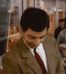 Mr Bean Waiting Excited GIF