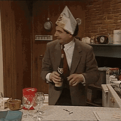 Mr Bean White Wine GIF