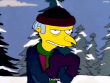Mr. Burns Excellent In Snow Land GIF