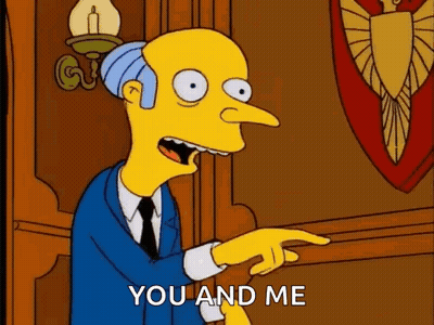 Mr. Burns From The Simpsons Is Pointing At Someone With His Finger . GIF