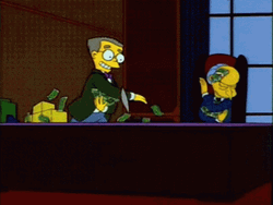 Mr Burns Waylon Smithers Tossing Money GIF