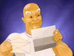 Mr Clean Eagerly Reads A Letter  GIF