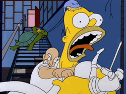 Mr Clean Fighting Homer Simpson  GIF