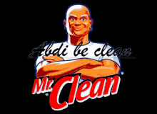 Mr Clean Poser In Black Background  GIF