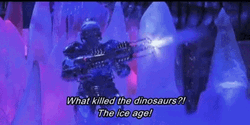 Mr Freeze Firing Snow Gun Meme GIF
