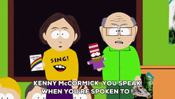 Mr Garrison Calling Out Kenny McCormick GIF
