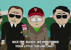 Mr Garrison Surrounded By Guys In Black Suit GIF