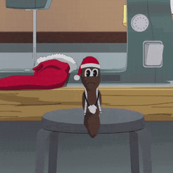Mr Hankey Seating On The Table GIF