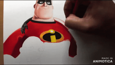 Mr. Incredible Drawing By Animatica GIF