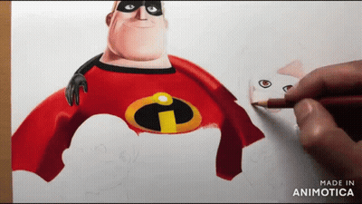 Mr. Incredible Drawing By Animatica GIF