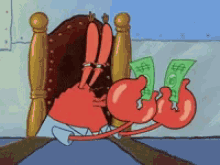 Mr Krabs Adoring Money Spongebob Tv Series GIF