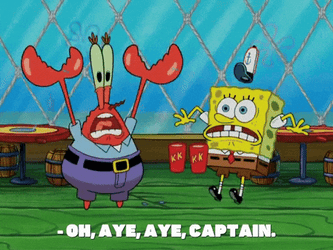 Mr Krabs And Spongebob Aye Aye GIF