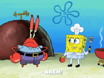 Mr. Krabs Angry Ahem For Tips GIF