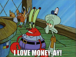 Mr Krabs Loves Counting Money GIF
