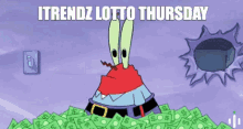 Mr Krabs Picking Up Money GIF