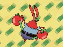 Mr Krabs Raining Money GIF