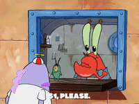 Mr Krabs Remembering First Earned Money  GIF