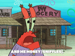 Mr Krabs Shedding Tears For Money GIF