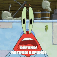 Mr Krabs Terrified On Money Refund GIF